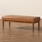 Baxton Studio Daymond Mid-Century Modern Tan Faux Leather and Walnut Brown Finished Wood Dining Bench 186-11354-Zoro - alternate 3